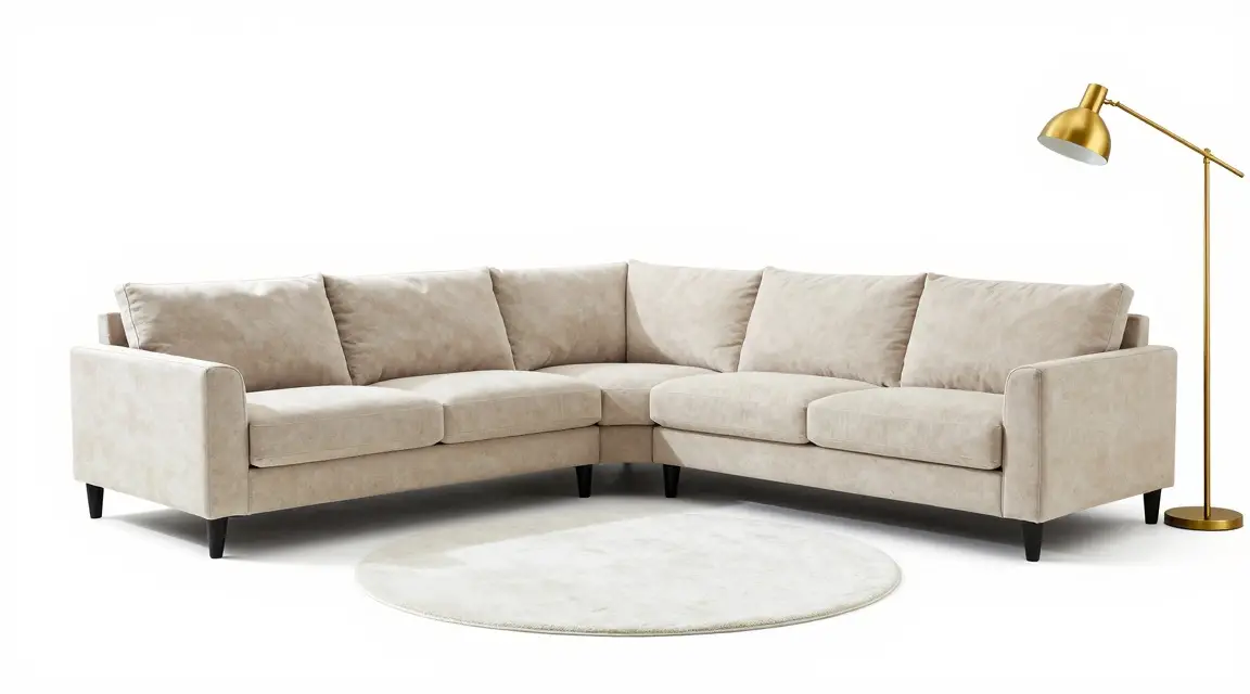 l shaped sectional sofa configuration in a rectangular living room