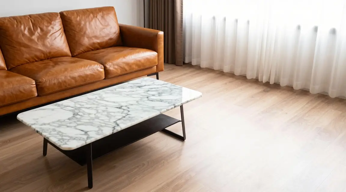 living room showing a balance between furniture and open floor space