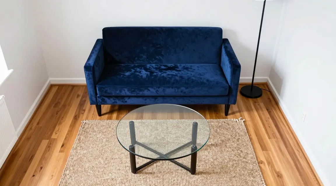 small living room layout showing walking paths and furniture